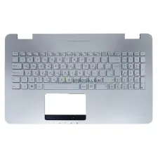 Asus G771, N551JX, G552V, GL752VW gyári palmrest billentyűzettel (GR kiosztás, ezüst, háttérvilágítással) laptop alkatrész