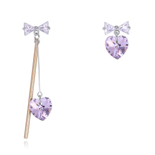 Asymetric - lila - Swarovski kristályos fülbevaló fülbevaló