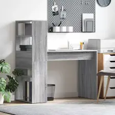  Asztal polcokkal Szürke Sonoma 113 x 54 x 120 cm Faanyag íróasztal