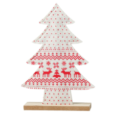  Asztaldísz - norvégmintás fenyő (fehér) fajáték