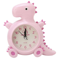 Asztali ébresztőóra gyerekeknek Pufo, Happy Dyno modell, 15 cm, rózsaszín ébresztőóra