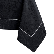  Asztalterítő Gaia fekete dombornyomott növényi 120x120 AmeliaHome lakástextília