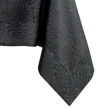  Asztalterítő Gaia grafitszürke dombornyomott növényi 140x400 AmeliaHome lakástextília