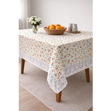  Asztalterítő Pvc Aliz színes apró virágos csipkés 122x152cm lakástextília