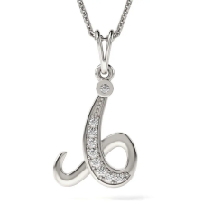 Atcom Jewelry ATCOM - Ezüst 'I' Medál Nyaklánc - Kristályokkal nyaklánc