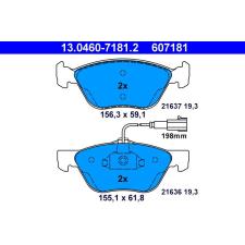 ATE fékbetétkészlet, tárcsafék ATE 13.0460-7181.2 autóalkatrész