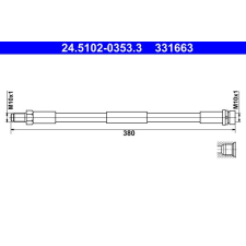 ATE fékcső ATE 24.5102-0353.3 autóalkatrész