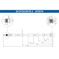 ATE fékcső ATE 24.5134-0415.3 autóalkatrész