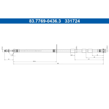 ATE fékcső ATE 83.7769-0436.3 autóalkatrész