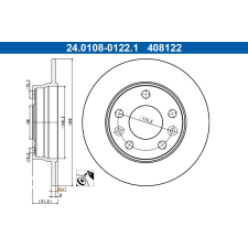 ATE féktárcsa ATE 24.0108-0122.1 autóalkatrész