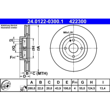 ATE féktárcsa ATE 24.0122-0300.1 féktárcsa