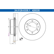 ATE féktárcsa ATE 24.0128-0335.1 autóalkatrész
