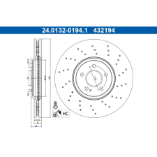 ATE féktárcsa ATE 24.0132-0194.1 autóalkatrész