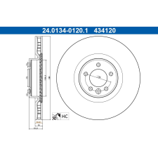 ATE féktárcsa ATE 24.0134-0120.1 autóalkatrész