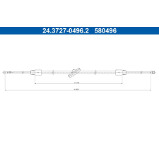 ATE huzal, rögzítőfék ATE 24.3727-0496.2 autóalkatrész