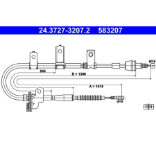 ATE huzal, rögzítőfék ATE 24.3727-3207.2 autóalkatrész