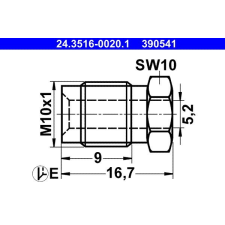 ATE összekötő csavar ATE 24.3516-0020.1 autóalkatrész
