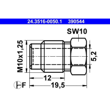ATE összekötő csavar ATE 24.3516-0050.1 autóalkatrész
