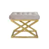 Atelier Del Sofa Pouffe Gold Cream Capraz - Gold, Cream