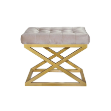  Atelier Del Sofa Pouffe Gold Cream Capraz - Gold, Cream bútor