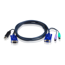 ATEN 2L-5502UP 1,8m USB KVM Cable with built-in PS2 to USB Converter kábel és adapter