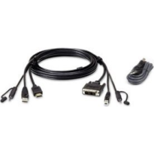 ATEN 2L-7D02DHX2 KVM kábel Fekete 1,8 M ( ) kábel és adapter
