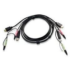 ATEN 2L-7D02U KVM kábel Fekete 1,8 M (2L-7D02UH) kábel és adapter