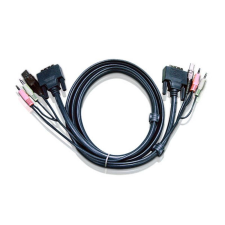 ATEN DVI-I/USB, Audio Kábel - 3 m (2L-7D03UI) kábel és adapter