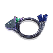ATEN KVM switch 2PC PS/2+USB +audió +kábel kábel és adapter