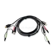 ATEN USB HDMI KVM Cable with Audio 1,8m Black (2L-7D02UH) kábel és adapter
