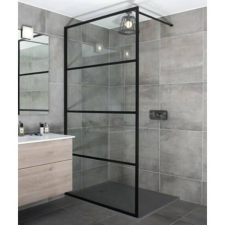 Atlantis Walk-in BLACK zuhanyfal 120, 200cm, 8mm WIB-1200 kád, zuhanykabin