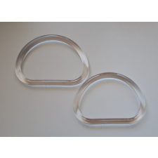  Átlátszó akril táskafül, D-forma - 1 pár rövidáru