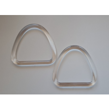  Átlátszó akril táskafül, nyújtott D-forma - 1 pár rövidáru