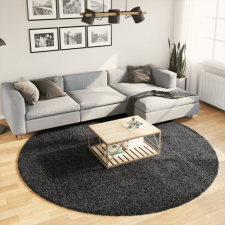  Atracitszürke hosszú szálú bozontos modern szőnyeg Ø 240 cm lakástextília