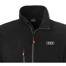 Audi Ringe férfi gyapjú felső, fekete férfi pulóver, kardigán