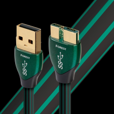 Audioquest Forest USB 3.0-A apa - Micro USB-B apa Összekötő kábel 0.75m - Fekete/Zöld (USBFOR30.75MI) kábel és adapter