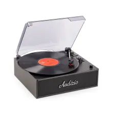  Audizio Reno Retro Bluetooth lemezjátszó &amp;- 8211; Fekete lemezjátszó