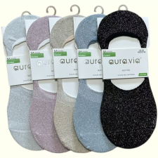 Aura Via Aura.Via női csillogó titokzokni, szilikonos sarokkal– 5 pár női zokni