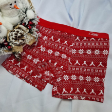 Aura Via Mikulásos boxeralsó rénszarvas mintás piros 3XL