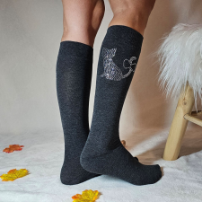 Aura Via Női köves cicás térdzokni 35-38 női zokni