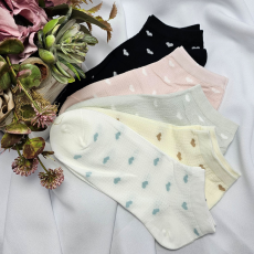 Aura Via Női titokzokni anyagában mintás apró szívecskékkel 5 pár/cs 35-38