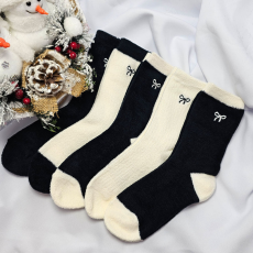 Aura Via Női zsenília pihe-puha masni mintás zokni NBX2137 35-38