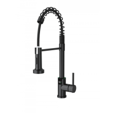 AUSTLER FH-3113 mosogató csaptelep - kiemelhető multifunkciós fej - vízhőfok kijelző (fekete) csaptelep