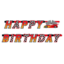 Autóverseny Race Happy Birthday papír felirat 220 cm party kellék