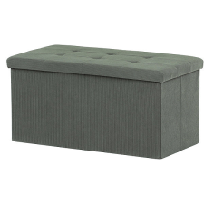AUTRONIC Tárolós puff, zöld kordbársony, 37×77×38 cm bútor