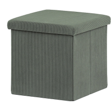 AUTRONIC Tárolós puff, zöld kordbársony, 38×38×38 cm bútor