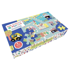 Auzou Padló puzzle utakkal, 4 db fa kisautóval autópálya és játékautó