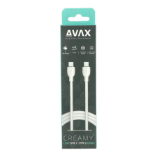 AVAX CB623 CREAMY+ USB-C kábel 1.5m fehér-ezüst kábel és adapter