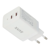 AVAX CH901W PRIME 67W GaN 2x USB-C Hálózati töltő - Fehér (5V / 3A) (AVAX CH901W)