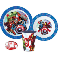 Avengers műanyag étkészlet pohárral - 3 részes - mikrozható babaétkészlet